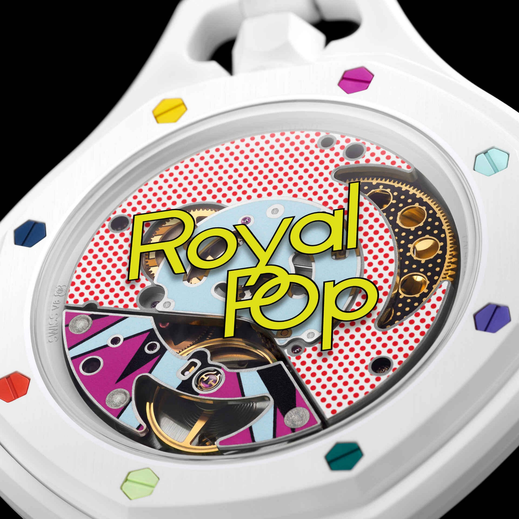 Карманные часы Swatch x Audemars Piguet Royal Pop, белый (Huit Blanc)