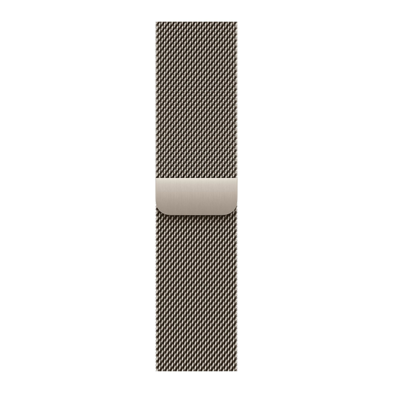 Часы Apple Watch Series 12 (2026), 42 мм, корпус из титана цвета «Natural», ремешок Titanium Milanese Loop цвета «Natural», бежевый