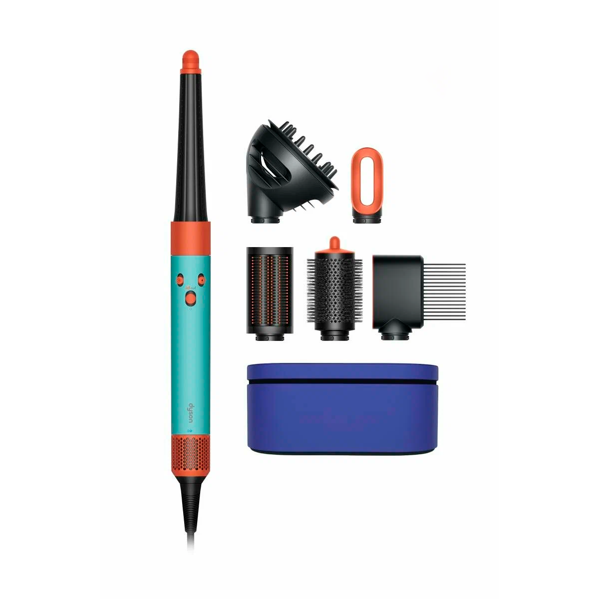 Стайлер Dyson Airwrap i.d. Long HS08 Curly+Coily, бирюзовый/оранжевый (Ceramic Patina/Topaz) (2024)