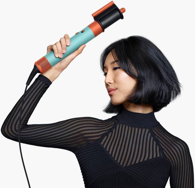 Стайлер Dyson Airwrap i.d. Long HS08 Curly+Coily, бирюзовый/оранжевый (Ceramic Patina/Topaz) (2024)