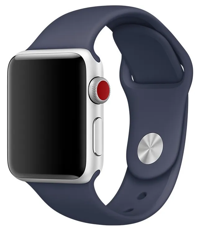 Ремешок Gurdini Sport Band (силиконовый) для Apple Watch 42mm/44mm, синий (Blue)