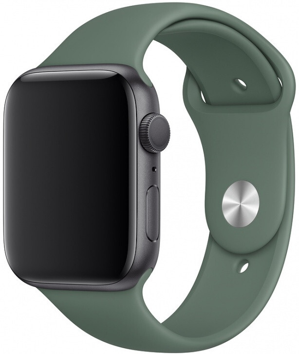 Ремешок Gurdini Sport Band (силиконовый) для Apple Watch 42mm/44mm, зелёный (Pine Green)