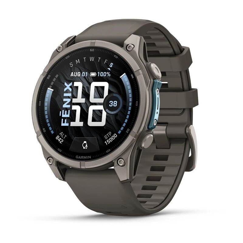 Умные часы Garmin FENIX 9 (010-04762-01) 47 мм, титановый, пепельно-серый силиконовый ремешок