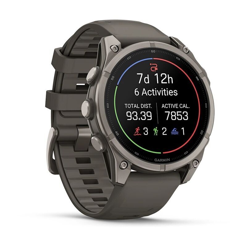 Умные часы Garmin FENIX 9 (010-04762-01) 47 мм, титановый, пепельно-серый силиконовый ремешок