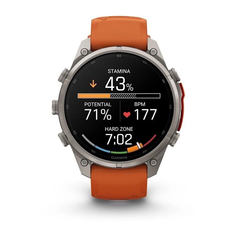 Умные часы Garmin FENIX 9 Pro (010-04336-01) 47 мм, Amoled, inReach, Titanium with Autumn Orange/Spark Orange Silicone Band
