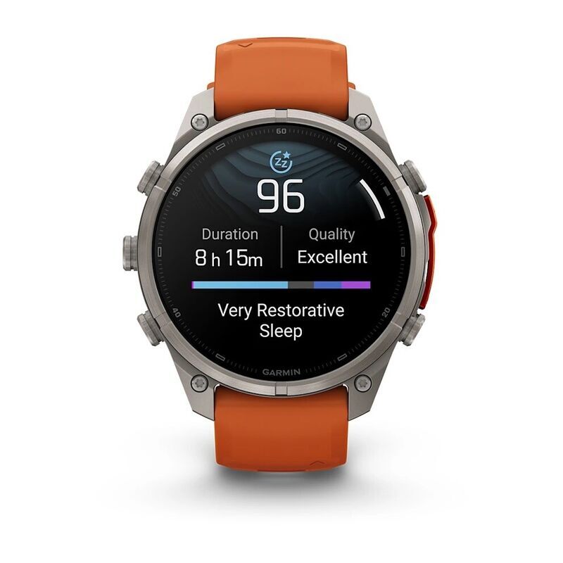 Умные часы Garmin FENIX 9 Pro (010-04336-01) 47 мм, Amoled, inReach, Titanium with Autumn Orange/Spark Orange Silicone Band