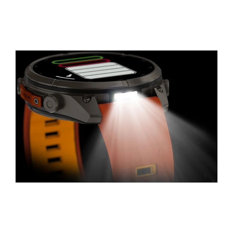 Умные часы Garmin FENIX 9 Pro (010-04336-01) 47 мм, Amoled, inReach, Titanium with Autumn Orange/Spark Orange Silicone Band