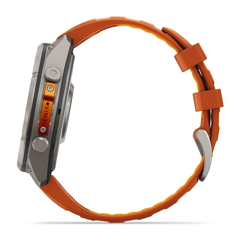 Умные часы Garmin FENIX 9 Pro (010-04336-01) 47 мм, Amoled, inReach, Titanium with Autumn Orange/Spark Orange Silicone Band