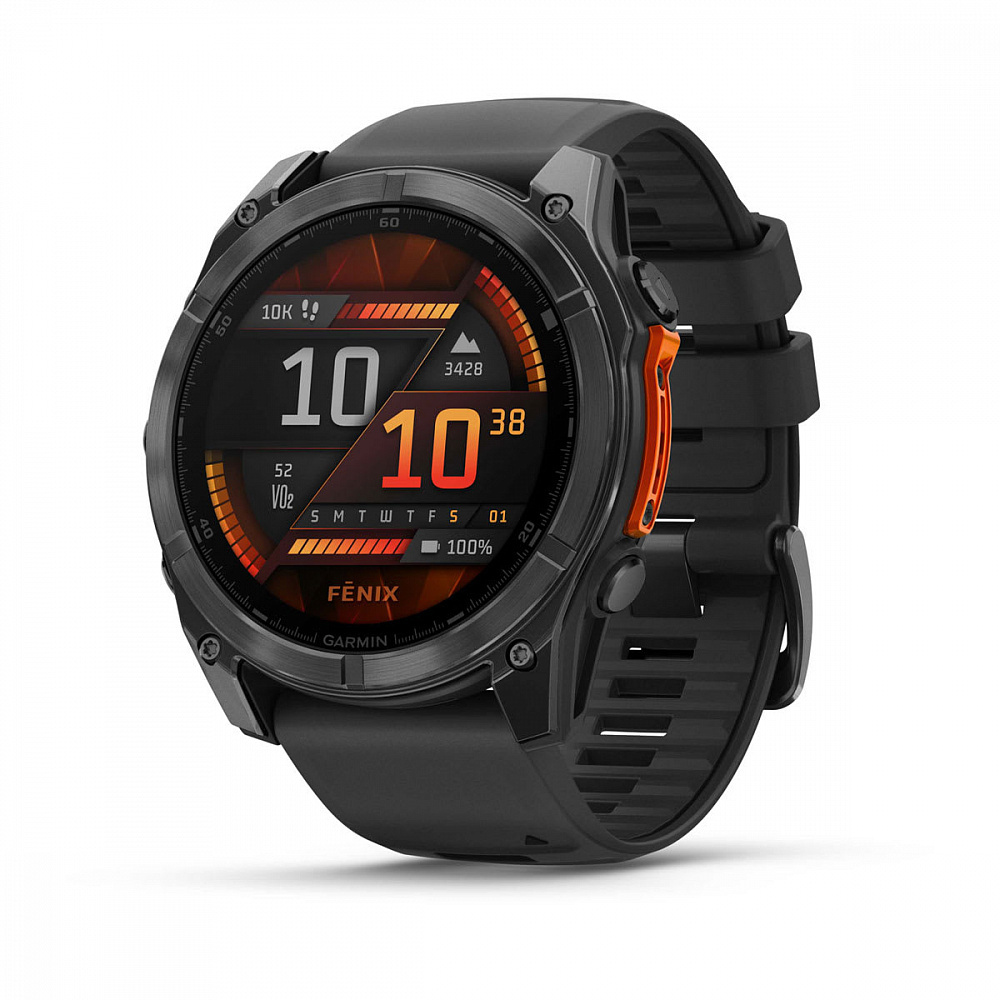 Умные часы Garmin FENIX 8 (010-02905-00) 51 мм Amoled Slate Gray with Black Silicone Band
