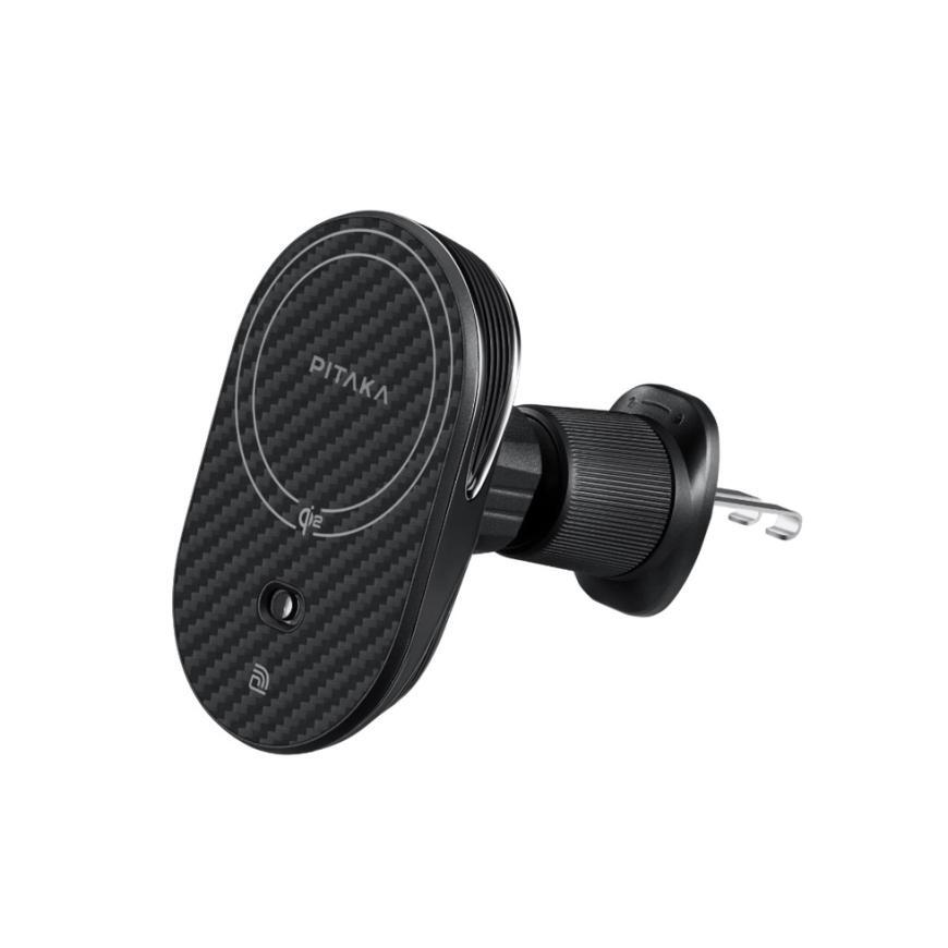 Автомобильный держатель Pitaka MagSafe с беспроводной зарядкой MagEZ Car Mount Pro 2, черный (Black)