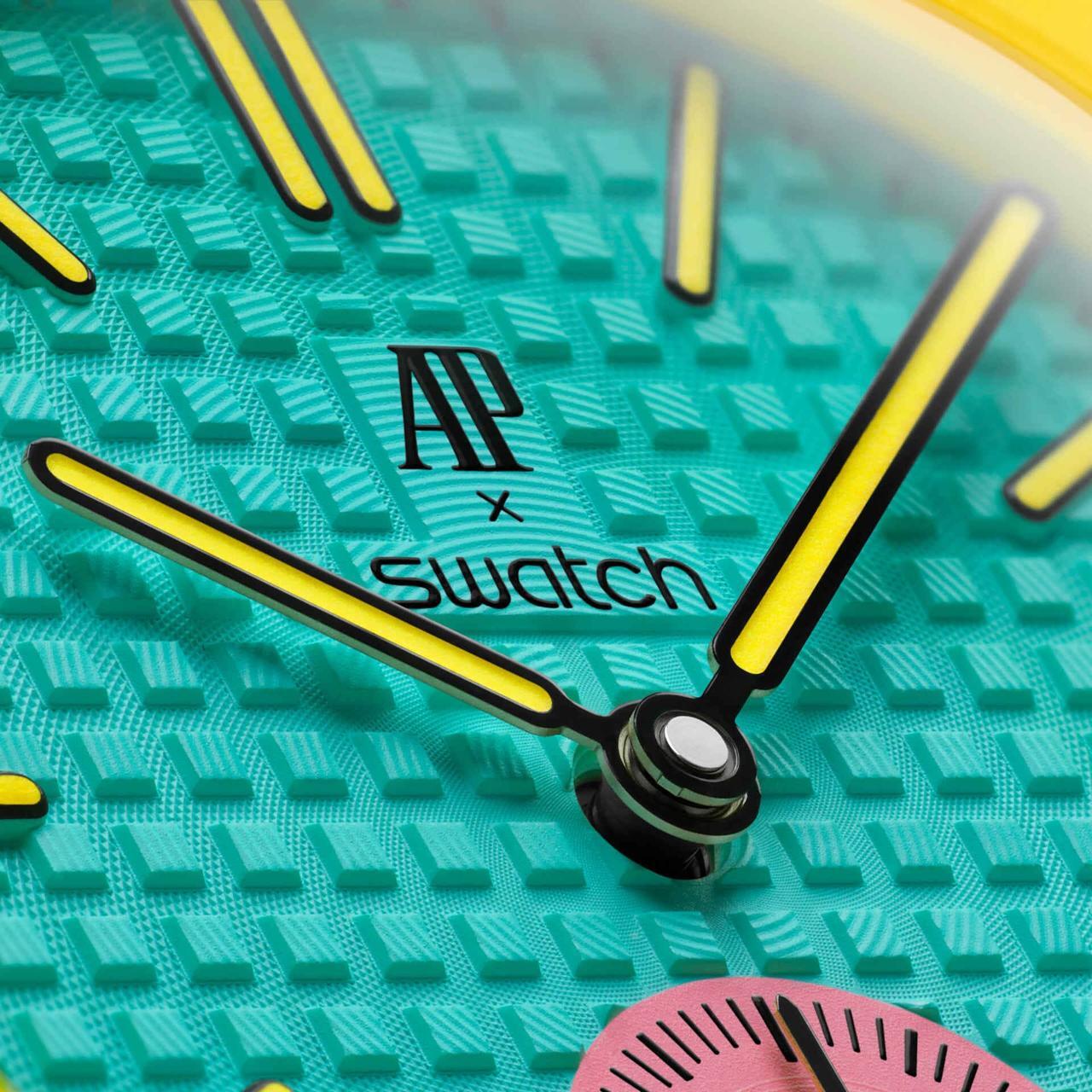 Карманные часы Swatch x Audemars Piguet Royal Pop, жёлтый/розовый (Otg Roz)