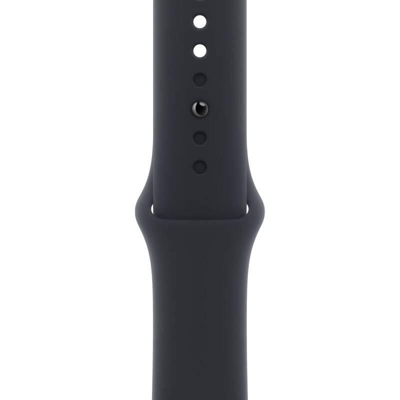 Часы Apple Watch SE (2024), 40 мм, корпус из алюминия цвета «Midnight», ремешок Sport Band цвета «Midnight», чёрный