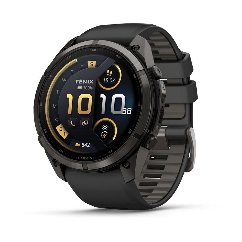 Умные часы Garmin FENIX 9 Pro (010-04337-11) 51 мм, Amoled, inReach, DLC, Carbon Gray Titanium with Black/Pebble Gray Silicone Band