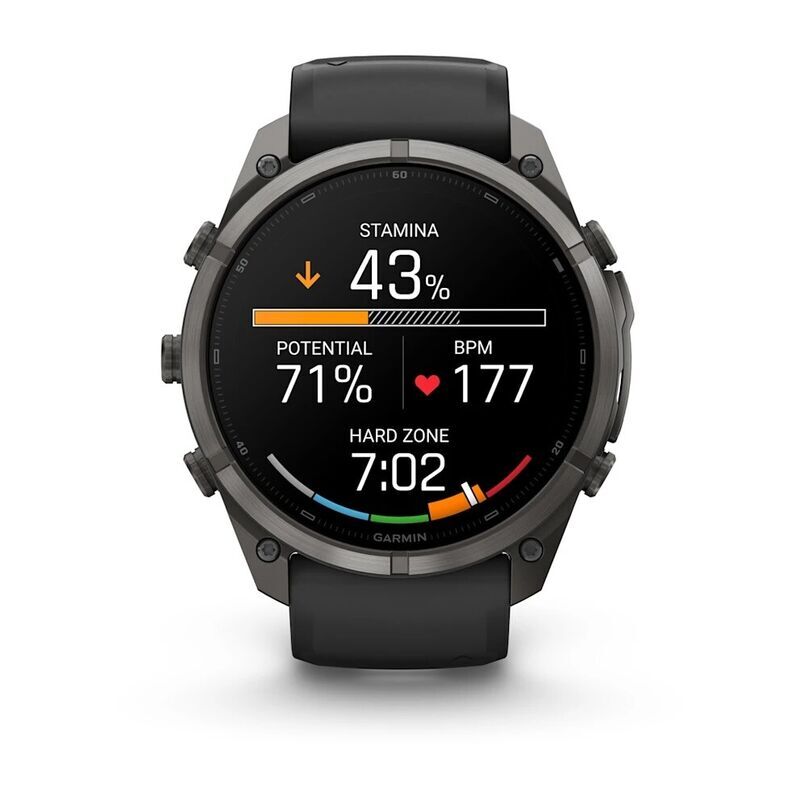 Умные часы Garmin FENIX 9 Pro (010-04337-11) 51 мм, Amoled, inReach, DLC, Carbon Gray Titanium with Black/Pebble Gray Silicone Band