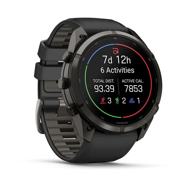Умные часы Garmin FENIX 9 Pro (010-04337-11) 51 мм, Amoled, inReach, DLC, Carbon Gray Titanium with Black/Pebble Gray Silicone Band