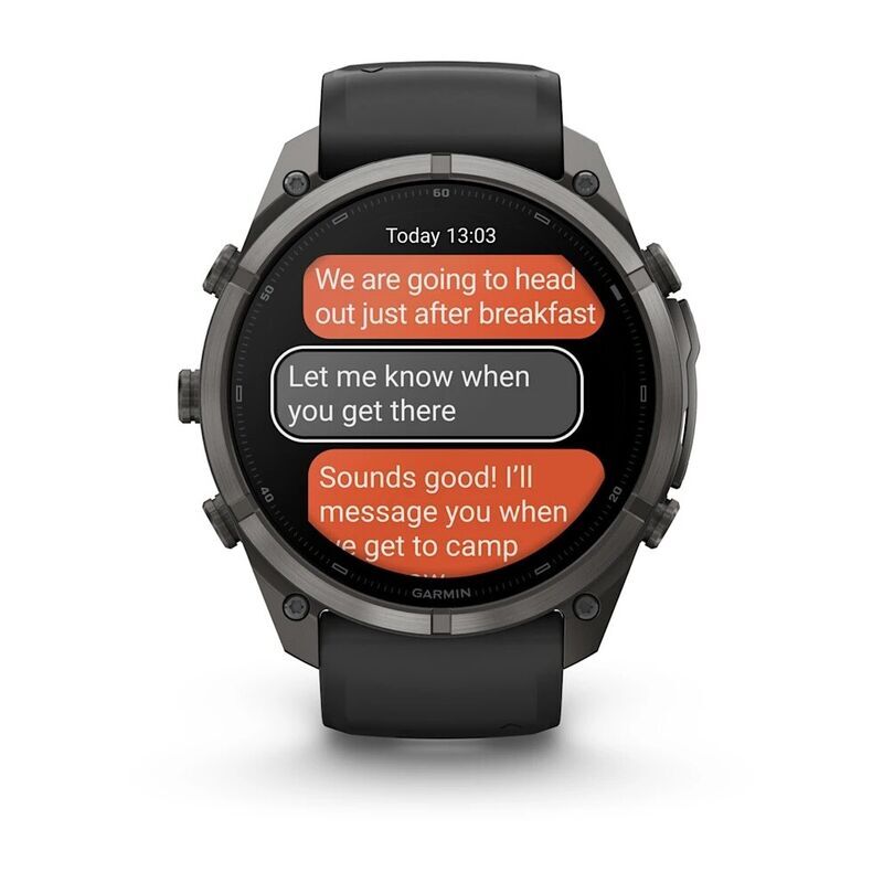 Умные часы Garmin FENIX 9 Pro (010-04337-11) 51 мм, Amoled, inReach, DLC, Carbon Gray Titanium with Black/Pebble Gray Silicone Band