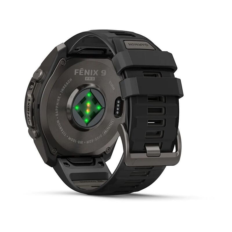 Умные часы Garmin FENIX 9 Pro (010-04337-11) 51 мм, Amoled, inReach, DLC, Carbon Gray Titanium with Black/Pebble Gray Silicone Band