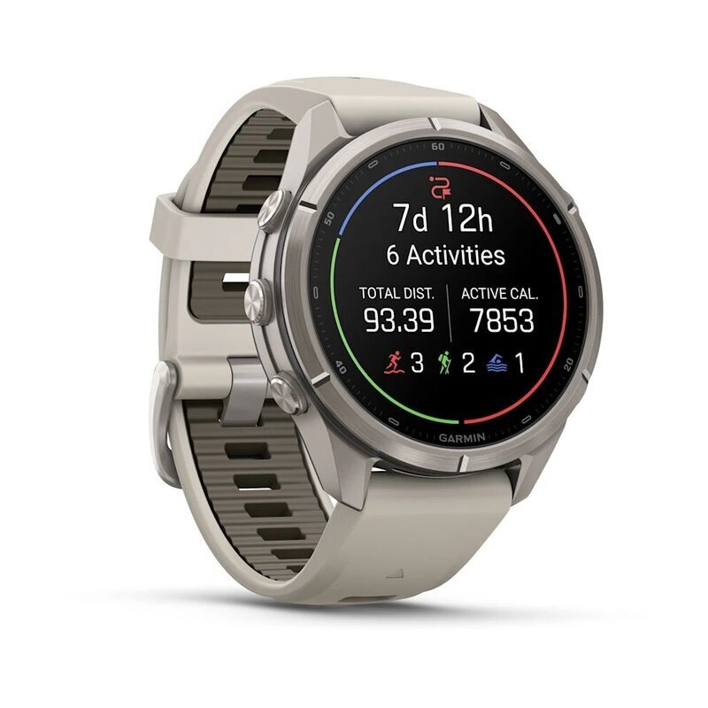 Умные часы Garmin FENIX 9 Pro (010-04335-81) 43 мм, AMOLED, inReach, LTE, титановый серый, серый силиконовый ремешок