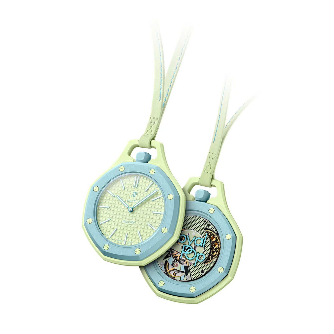 Карманные часы Swatch x Audemars Piguet Royal Pop, мятный (Blaue Acht)