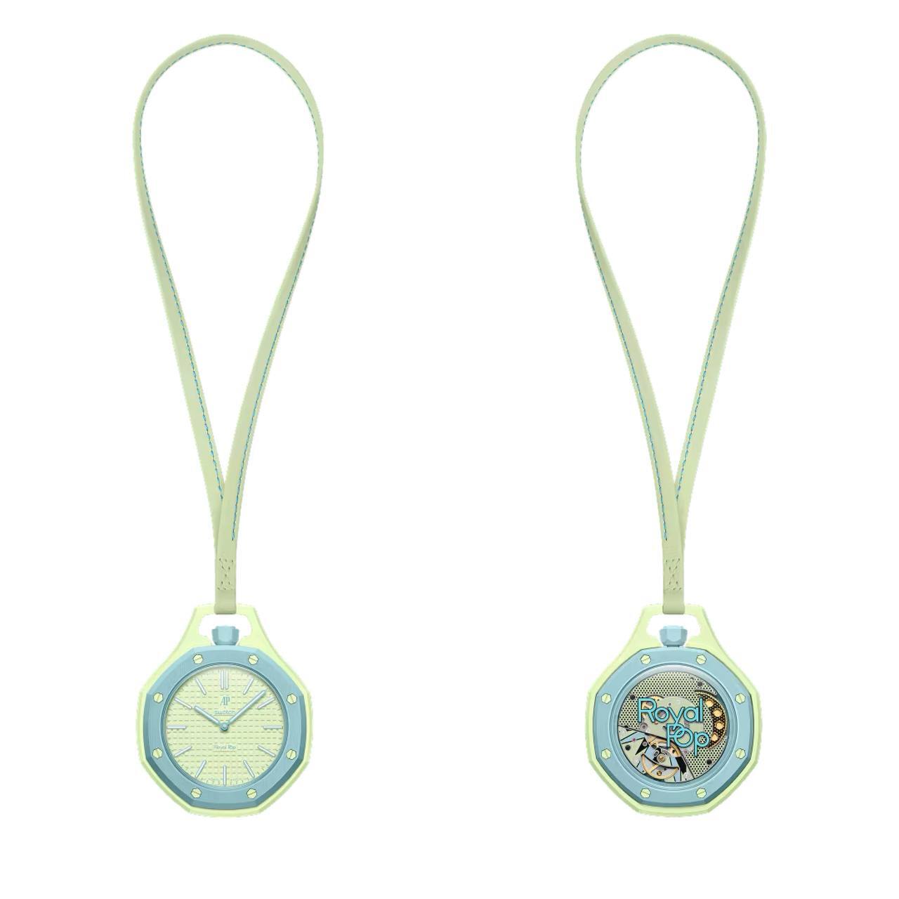 Карманные часы Swatch x Audemars Piguet Royal Pop, мятный (Blaue Acht)