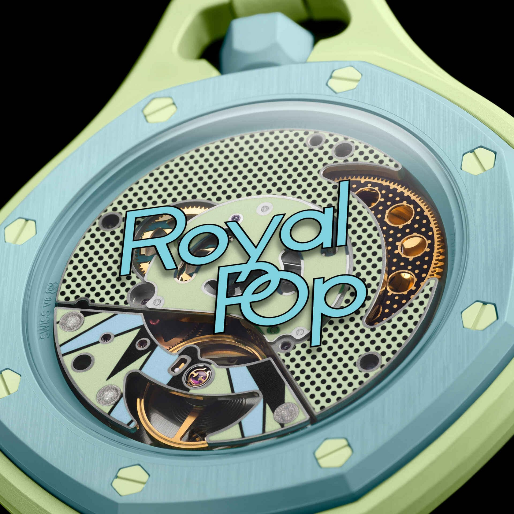 Карманные часы Swatch x Audemars Piguet Royal Pop, мятный (Blaue Acht)