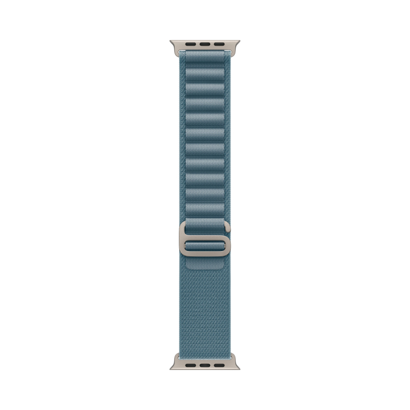 Часы Apple Watch Ultra 3 (2025), 49 мм, корпус из титана цвета «Natural», ремешок Alpine Loop цвета «Light Blue», голубой
