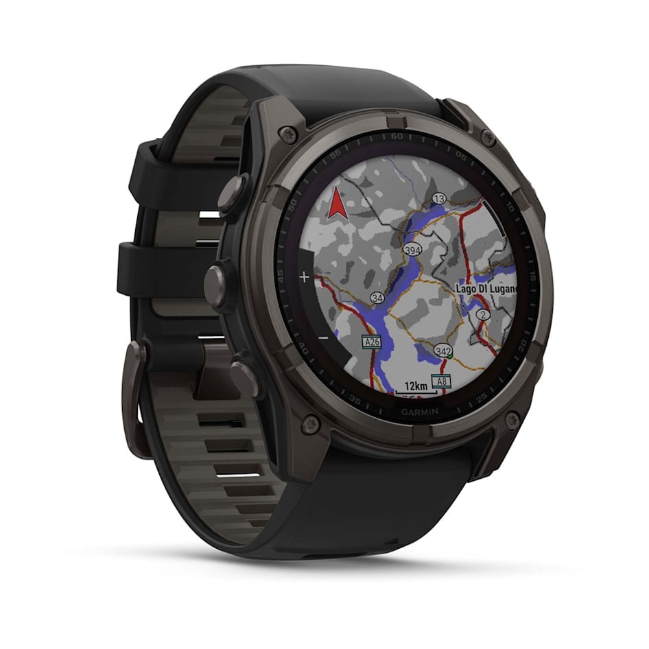 Умные часы Garmin FENIX 8 (010-02907-11) 51 мм Solar Sapphire Carbon Gray DLC Titanium with Black/Pebble Gray Silicone
