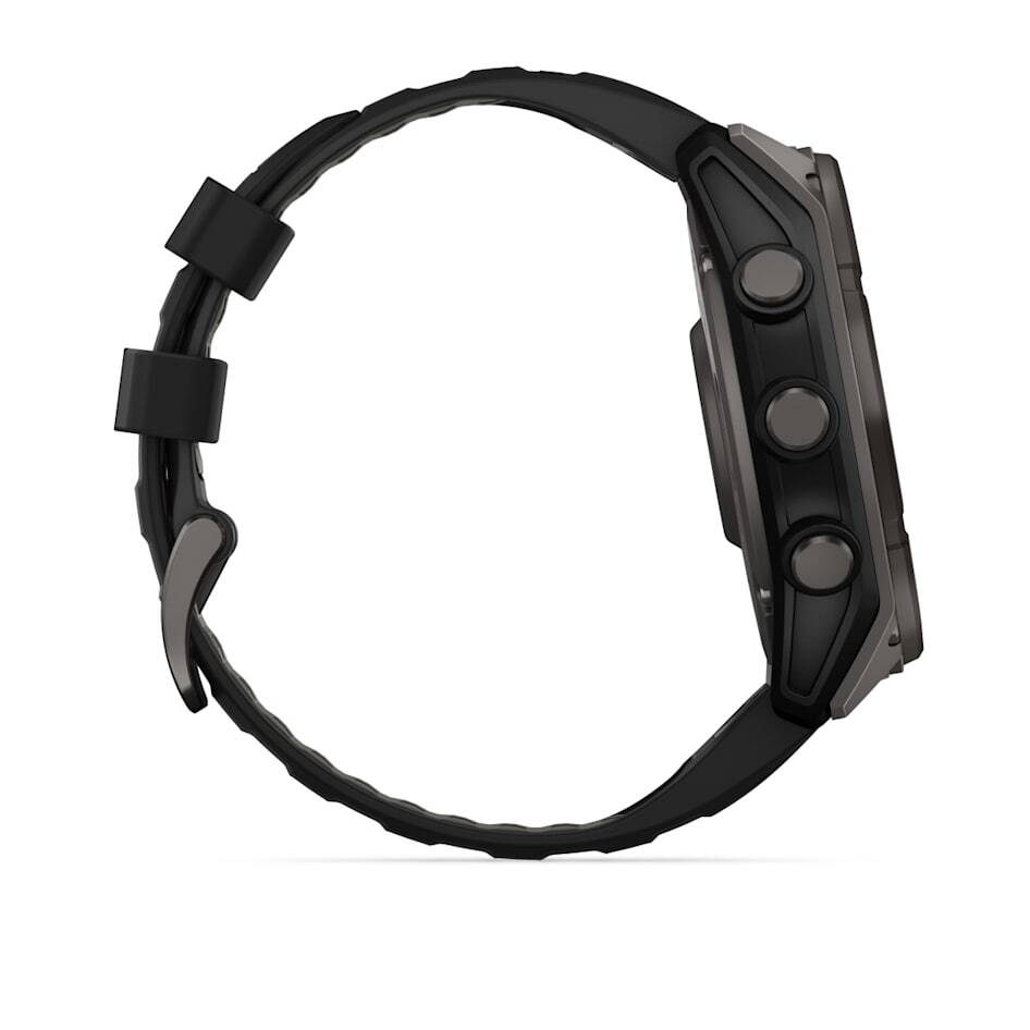 Умные часы Garmin FENIX 8 (010-02907-11) 51 мм Solar Sapphire Carbon Gray DLC Titanium with Black/Pebble Gray Silicone