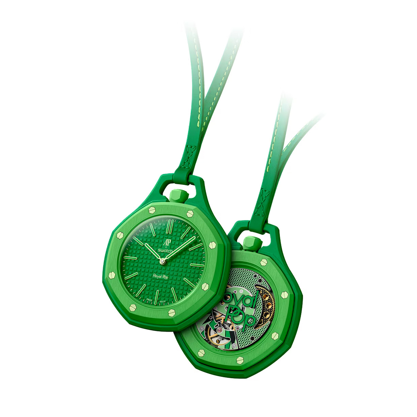 Карманные часы Swatch x Audemars Piguet Royal Pop, зелёный (Green Eight)