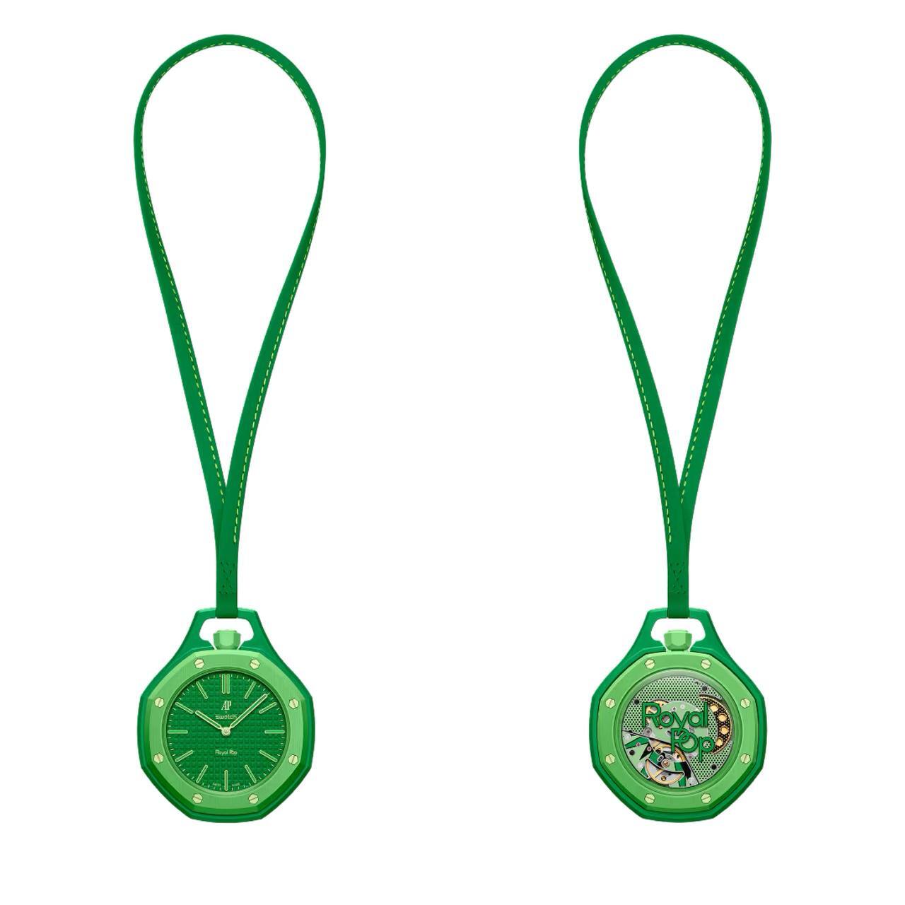 Карманные часы Swatch x Audemars Piguet Royal Pop, зелёный (Green Eight)
