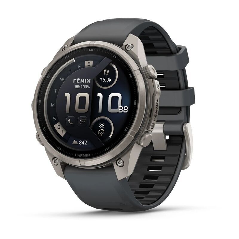 Умные часы Garmin FENIX 9 Pro (010-04336-21) 47 мм, Amoled, inReach, Titanium with Graphite/Black Silicone Band