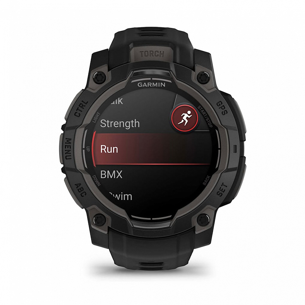 Умные часы Garmin INSTINCT 3 (010-02936-00) 45 мм, AMOLED чёрный с угольно-чёрным ремешком