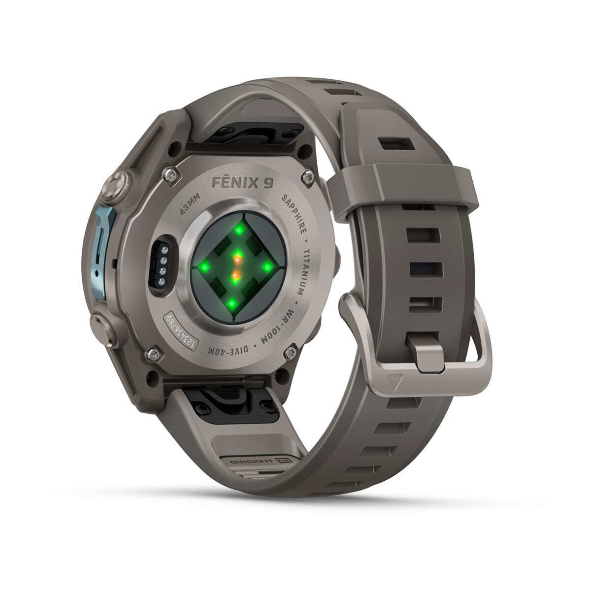 Умные часы Garmin FENIX 9 (010-04761-11) 43 мм, AMOLED, титановый, пепельно-серый силиконовый ремешок