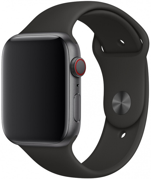 Ремешок Gurdini Sport Band (силиконовый) для Apple Watch 42mm/44mm, чёрный (Black)