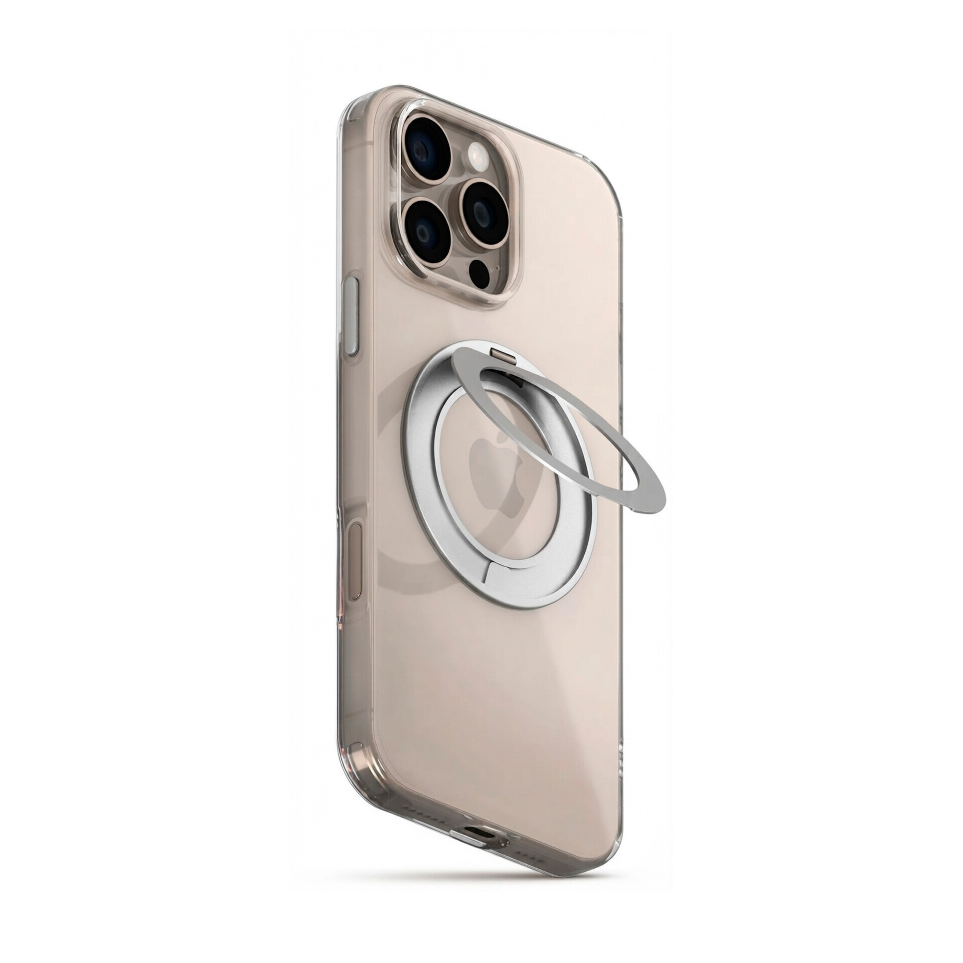 Защитный чехол Gurdini Stand Case iRing 360 для Apple iPhone 16 Pro Max, прозрачный (Transparent)