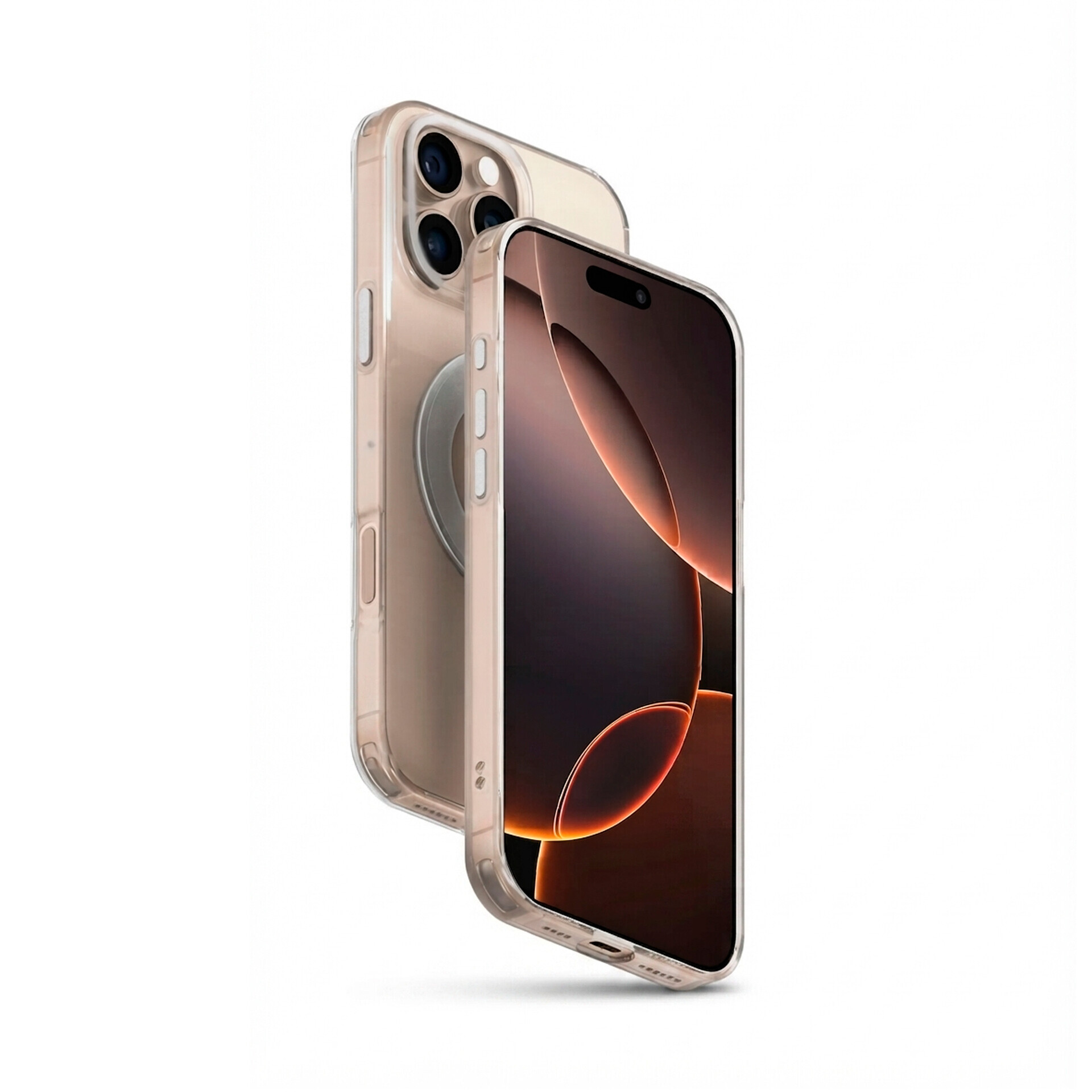 Защитный чехол Gurdini Stand Case iRing 360 для Apple iPhone 16 Pro Max, прозрачный (Transparent)