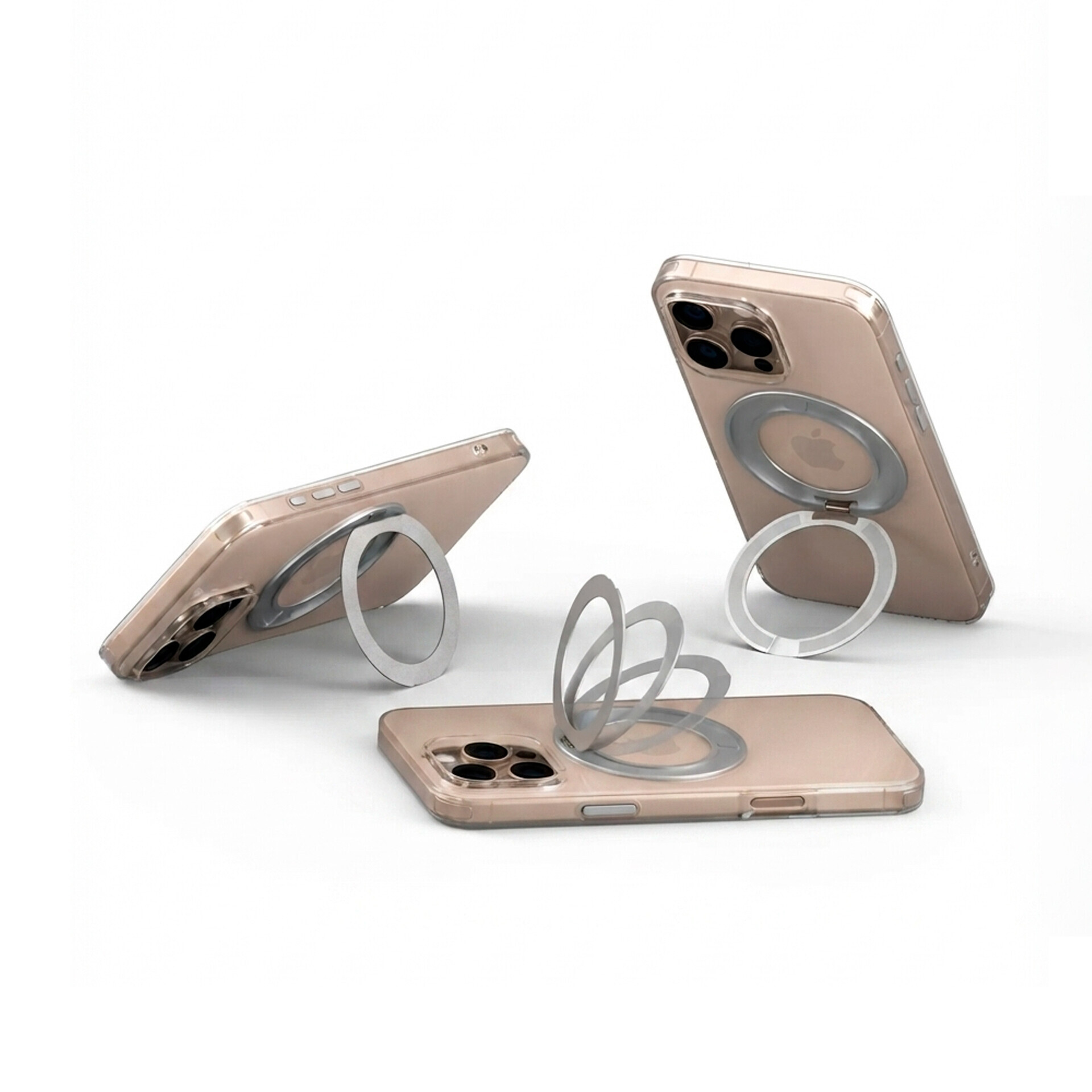 Защитный чехол Gurdini Stand Case iRing 360 для Apple iPhone 16 Pro Max, прозрачный (Transparent)