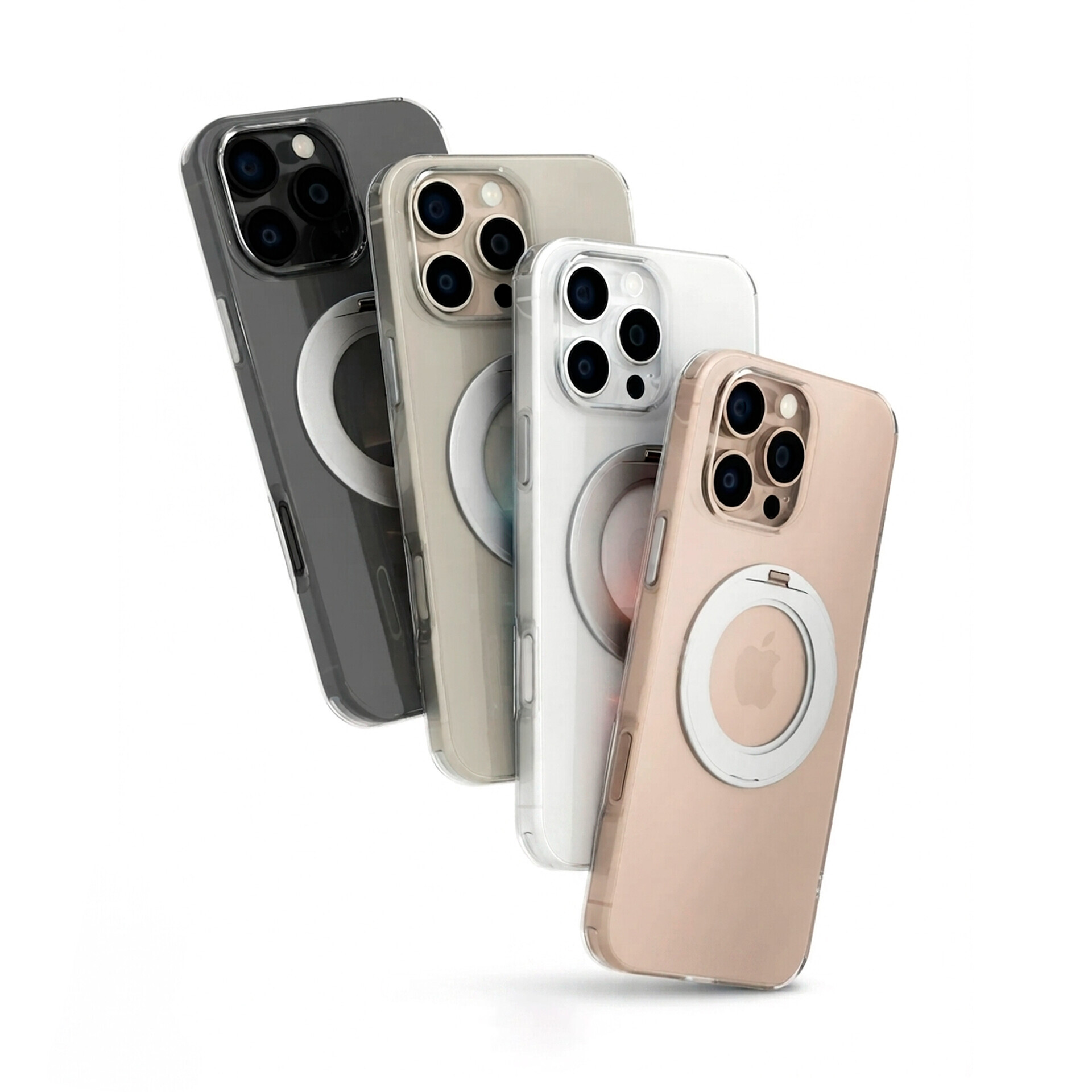 Защитный чехол Gurdini Stand Case iRing 360 для Apple iPhone 16 Pro Max, прозрачный (Transparent)