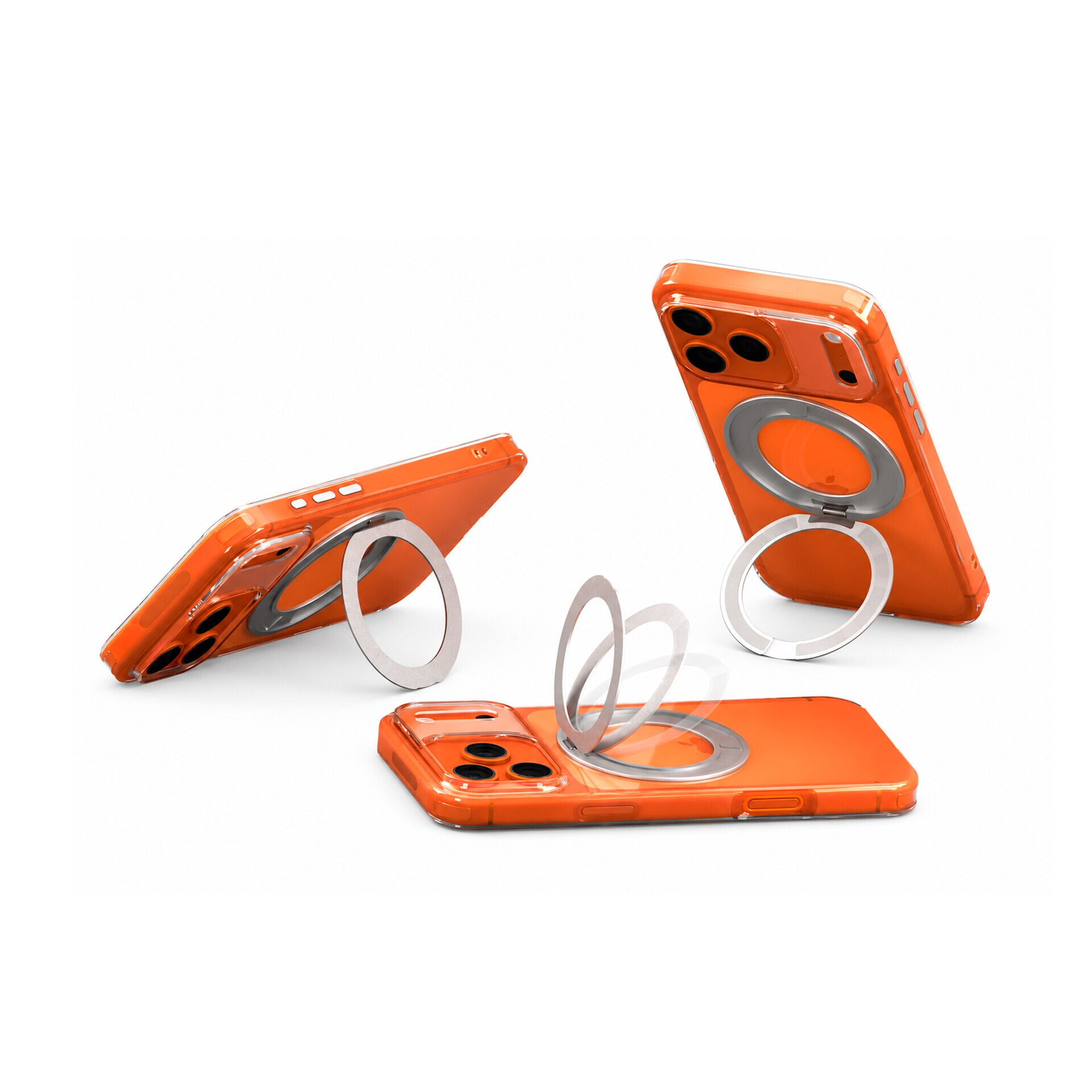 Защитный чехол Gurdini Stand Case iRing 360 для Apple iPhone 17 Pro, прозрачный (Transparent)