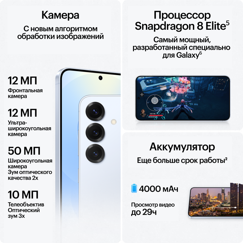 Смартфон Samsung Galaxy S25 12/256Gb, голубой (Icy Blue)