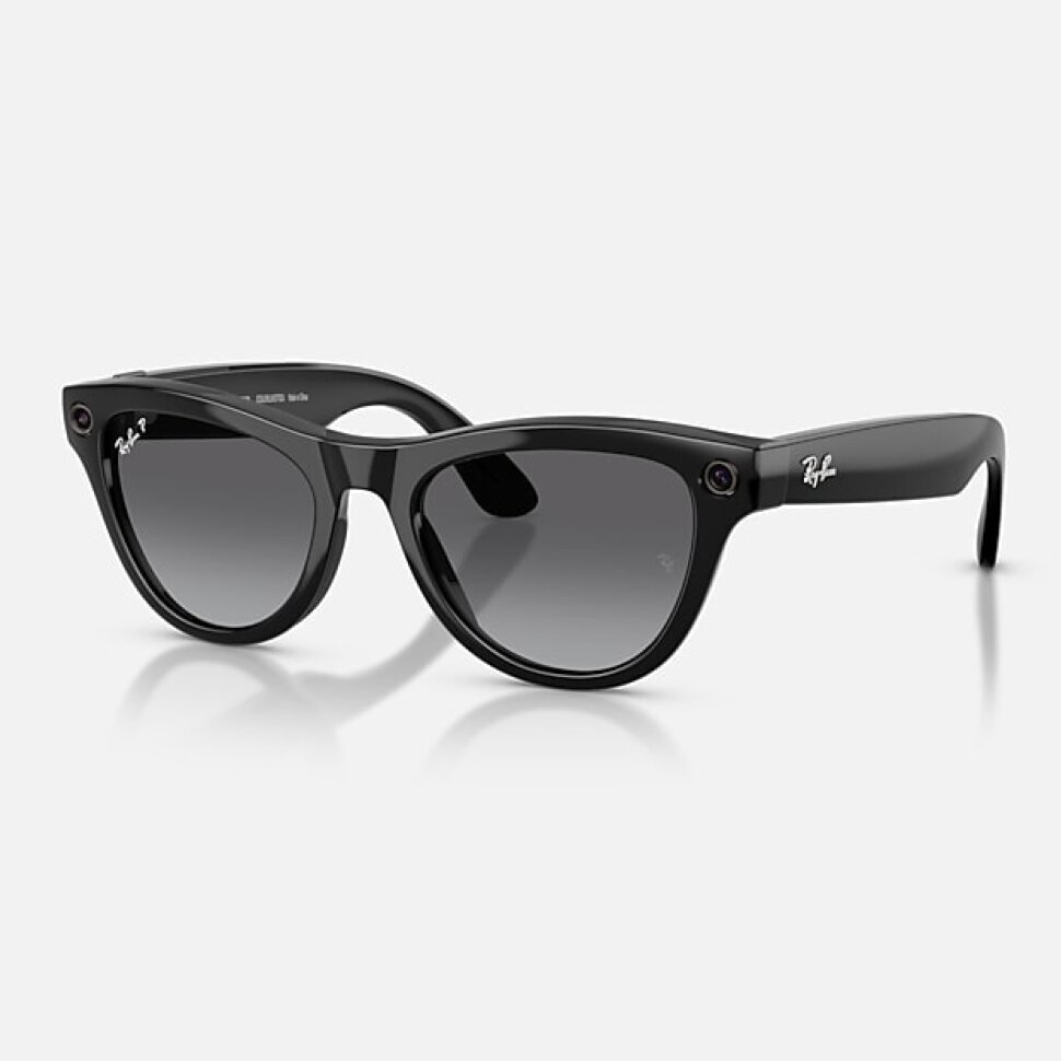 Умные очки Ray-Ban Meta Skyler Gen 2 RW4014 (глянцевая чёрная оправа, линзы поляризованные графитовый градиент)