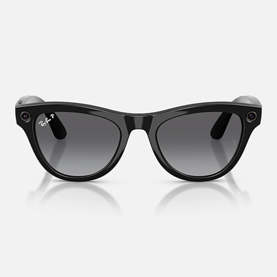 Умные очки Ray-Ban Meta Skyler Gen 2 RW4014 (глянцевая чёрная оправа, линзы поляризованные графитовый градиент)
