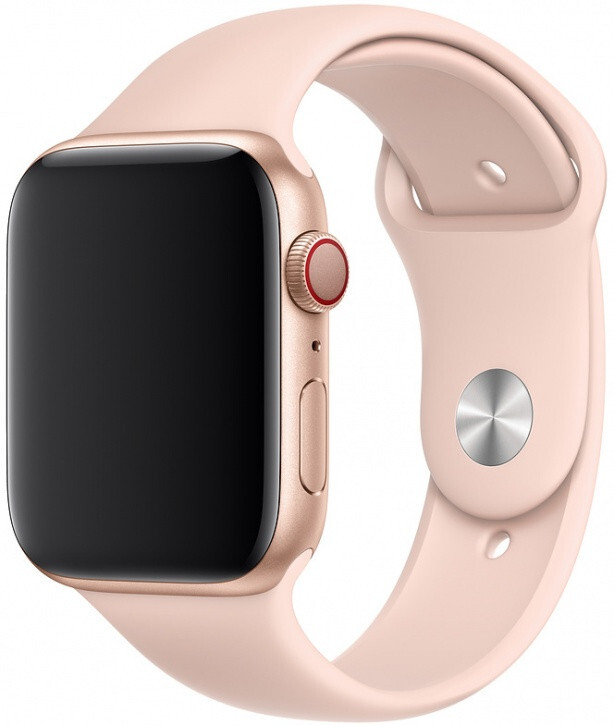 Ремешок Gurdini Sport Band (силиконовый) для Apple Watch 42mm/44mm, розовый (Pink Sand)