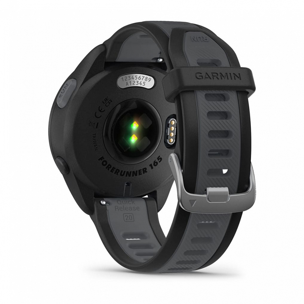 Умные часы Garmin Forerunner 165 43 мм, чёрный (Black/Slate Gray)