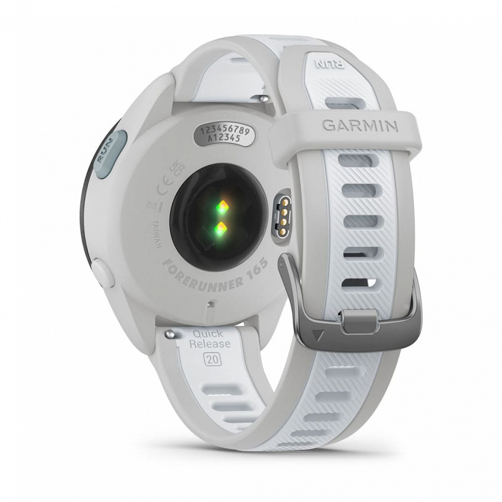 Умные часы Garmin Forerunner 165 Music (010-02863-31) 43 мм, белый (Mist Gray/Whitestone)
