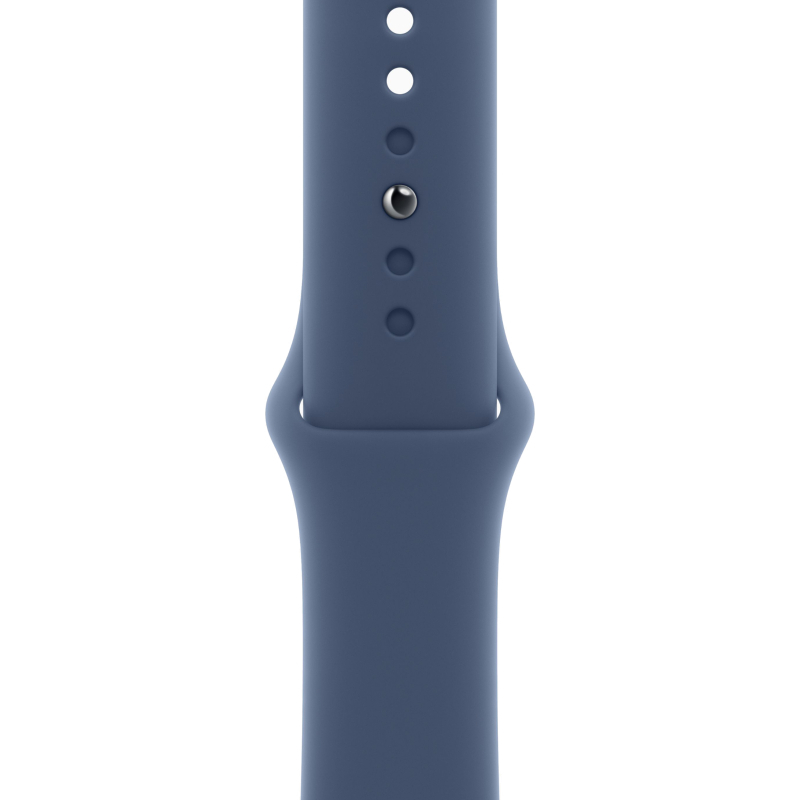 Часы Apple Watch SE (2024), 44 мм, корпус из алюминия цвета «Silver», ремешок Sport Band цвета «Denim», синий