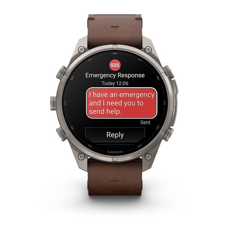Умные часы Garmin FENIX 9 Pro (010-04336-41) 47 мм, Amoled, inReach, Titanium with Walnut Leather Band