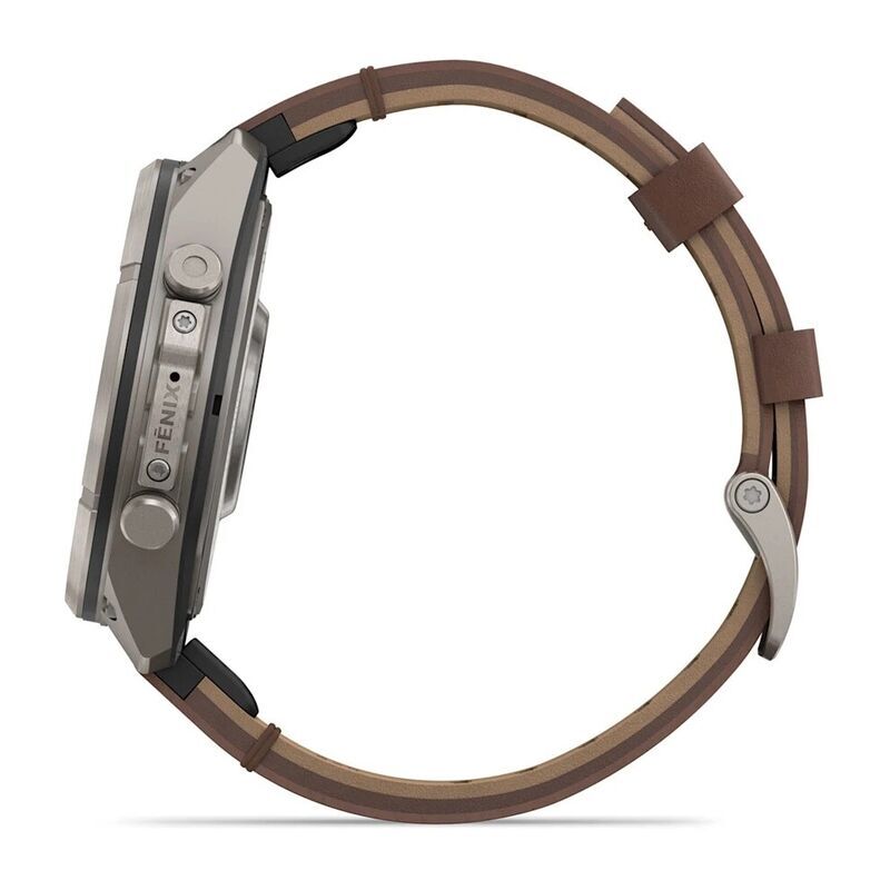 Умные часы Garmin FENIX 9 Pro (010-04336-41) 47 мм, Amoled, inReach, Titanium with Walnut Leather Band