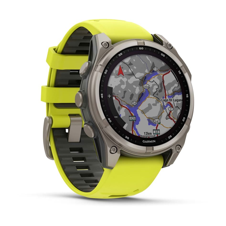 Умные часы Garmin FENIX 8 47 мм Solar Sapphire Carbon Gray DLC Titanium with Amp Yellow/Graphite Silicone Band