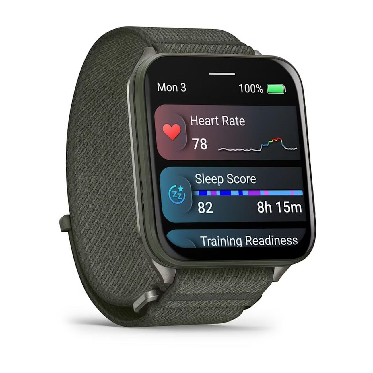 Умные часы Garmin Venu X1 (010-02980-03), зелёный с серой титановой крышкой, зелёный нейлоновый ремешок ComfortFit (Black + Slate Titanium/Moss)